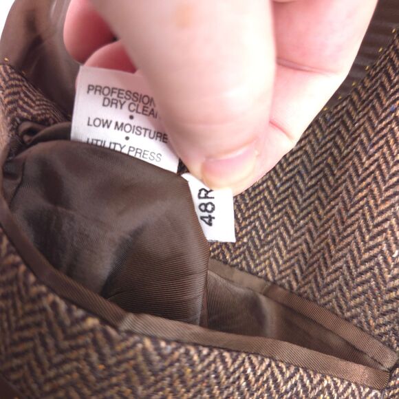 Hart Schaffner Marx Mens 48R Brown Elbow Patch 2-Button Sports Coat Blazer - Picture 5 of 10